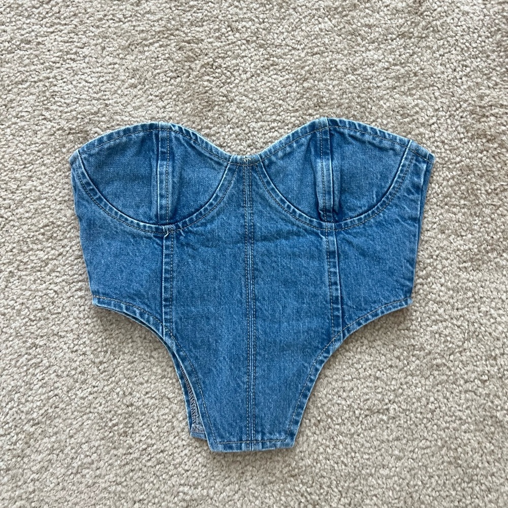 Denim corset